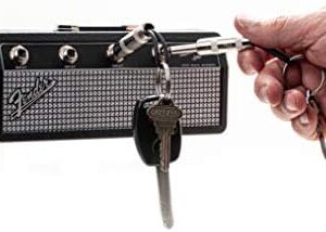 Fender Amp Key Holder - Organize Keys with Real Amplifier Components. Includes 4 Guitar Plug Keychains