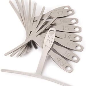 StewMac Understring Radius Gauge Tool Set - Accurate Guitar Setup with 9 Stainless Steel Gauges. Ideal for Precise Bridge Saddle Adjustment