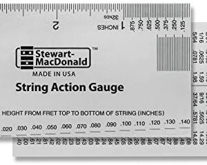 StewMac String Action Gauge and Ruler - Perfect Setup for Guitar, Bass, and More. Accurate Measurements with Stainless Steel Design.
