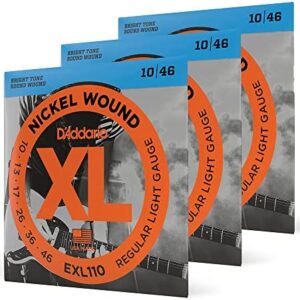 D'Addario XL Nickel Electric Guitar Strings - 10-46 Regular Light, 3-Pack EXL110-3D