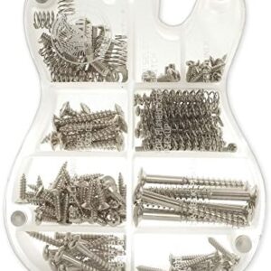 Guitar Screw Kit Assortment with Custom Acrylic Storage Box - Complete Set for Electric Guitar Repairs and Upgrades