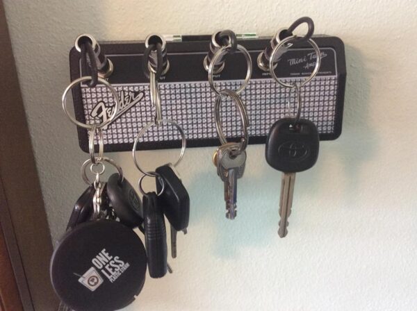 Fender Amp Key Holder - Organize Keys with Real Amplifier Components. Includes 4 Guitar Plug Keychains - Image 20